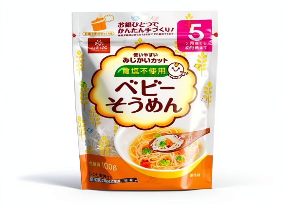 Hakubaku Baby Noodles No Salt Japanese Wheat 5 Months Up-0