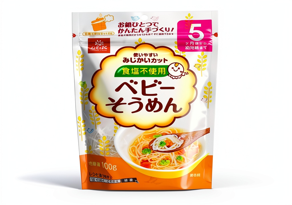 Hakubaku baby noodles in a bowl ready for serving