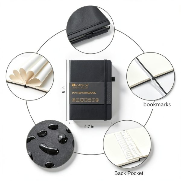 And Per Se Dotted Notebook 3 Packs Black-1
