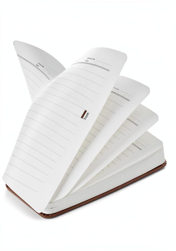A5 Lined Notebook PAIBAS Faux Leather Cover-4