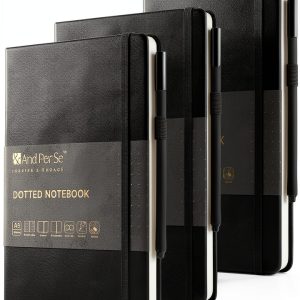 And Per Se Dotted Notebook 3 Packs Black-0