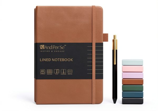 And Per Se A5 Leather Journal with Pen Holder-0