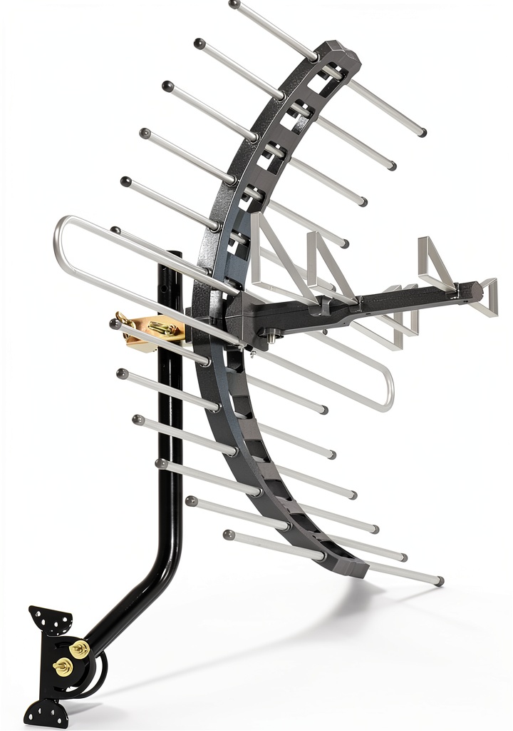 Installing GE Full HD TV Antenna Grey Model 29884PK1 on a wooden desk