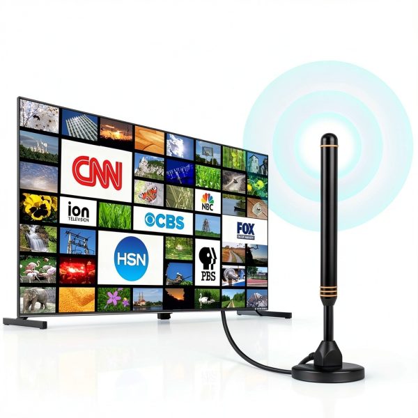 TV Antenna FEQIN 75 Ohm Black Indoor Model A-002-5