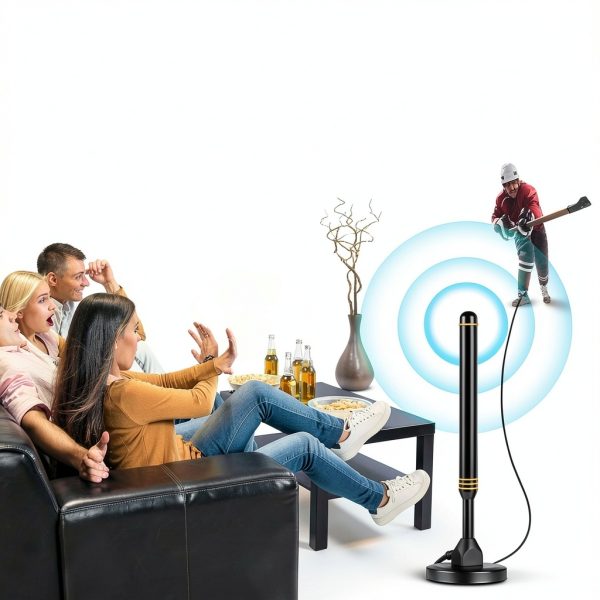 TV Antenna FEQIN 75 Ohm Black Indoor Model A-002-4