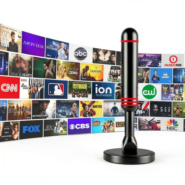 ATVFuture Indoor Digital TV Antenna AT011 Black/Red 360° Long‑Range-3