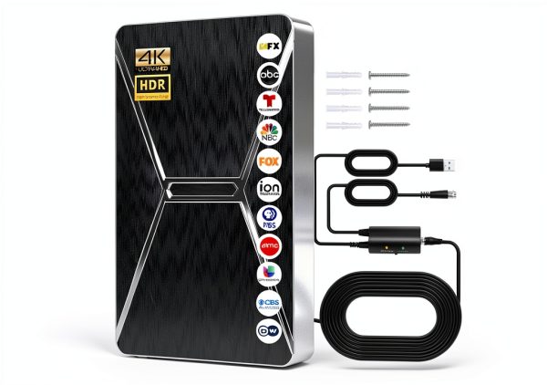 AXEVOI TV Antenna ANT-CS8268 Indoor Amplified Digital with 38ft Cable-0