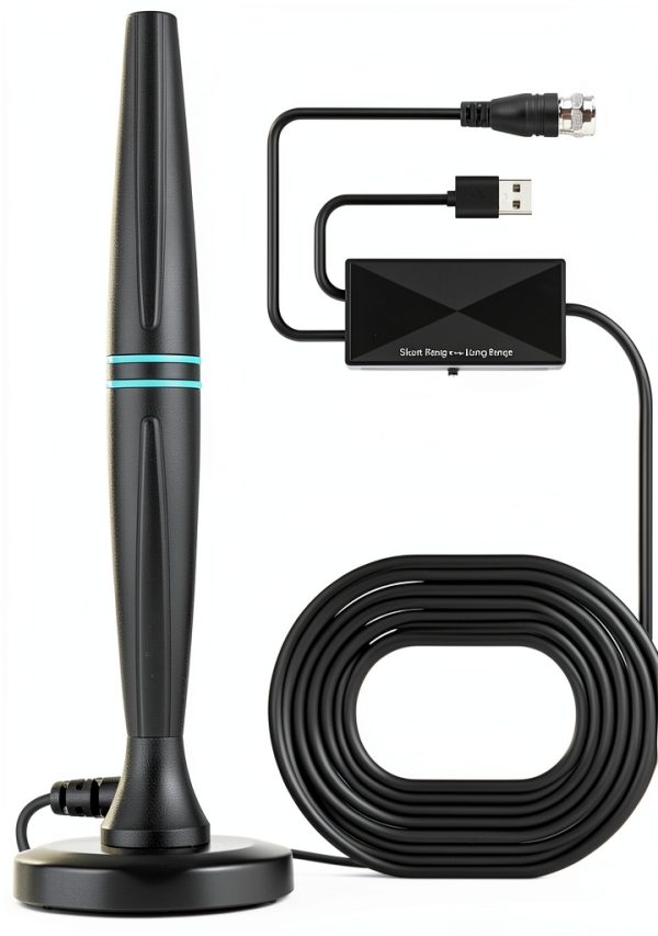TV Antenna Lyrwihn ZDK-Antenna-FY Dark Grey 18FT Cable with Booster-0