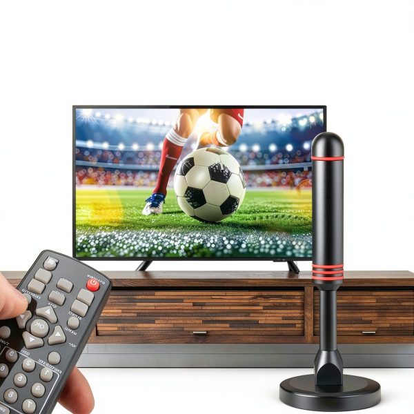 ATVFuture Indoor Digital TV Antenna AT011 Black/Red 360° Long‑Range-7