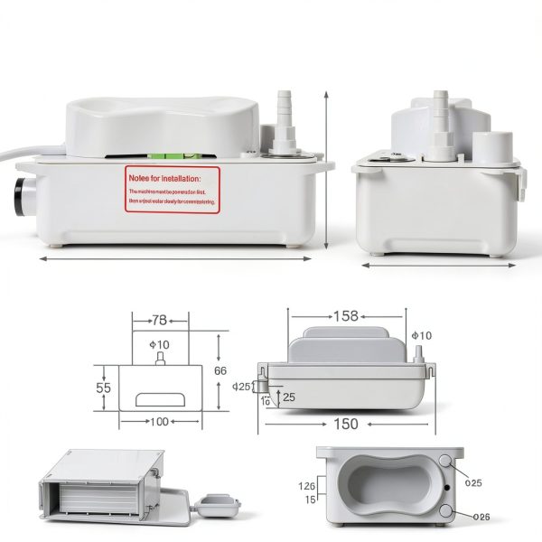 HVAC Condensate Pump BPSSDI QS-100L White 100L Automatic Drainage-5