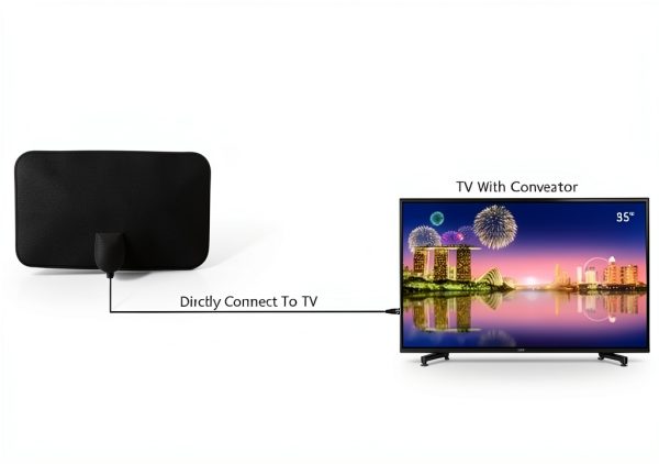 Bwxsyws Indoor Digital TV Antenna 4K HD with 9.8ft Coaxial Cable-2