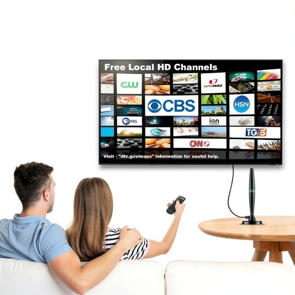TV Antenna Lyrwihn ZDK-Antenna-FY Dark Grey 18FT Cable with Booster-4
