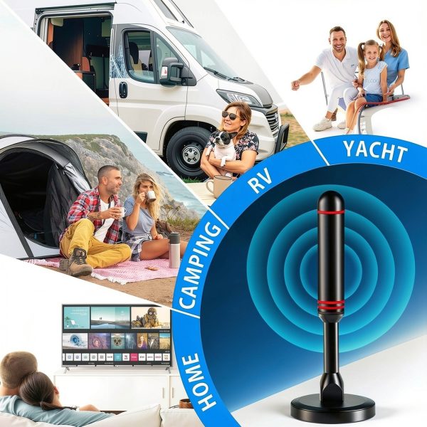 ATVFuture Indoor Digital TV Antenna AT011 Black/Red 360° Long‑Range-4