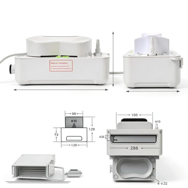110V 95GPH HVAC Condensate Pump, 29dB Ultra-Quiet, 19.6ft Lift, Automatic Safety Switch, for AC, Furnace, Dehumidifier, Water Drain-2