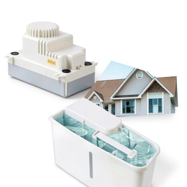 Automatic Condensate Removal Pump, HVAC Condensate Removal for Air Conditioner, Furnace, Dehumidifier,Ice Machine - 115 Volts/60Hz Ultra-Quiet with 16 Ft Hose,4 Water inlets & 2 Type outlets-2