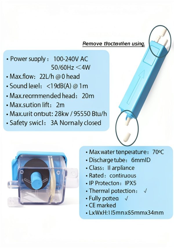 Air Mini 100-240V Condensate Pump Knocokie Thin Design 83809 Blue-1